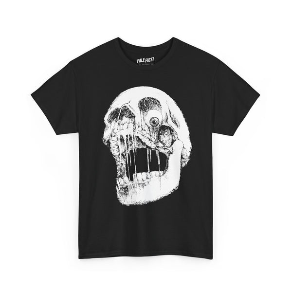 Hand Drawn Skull tee, Dripping Skull t-shirt