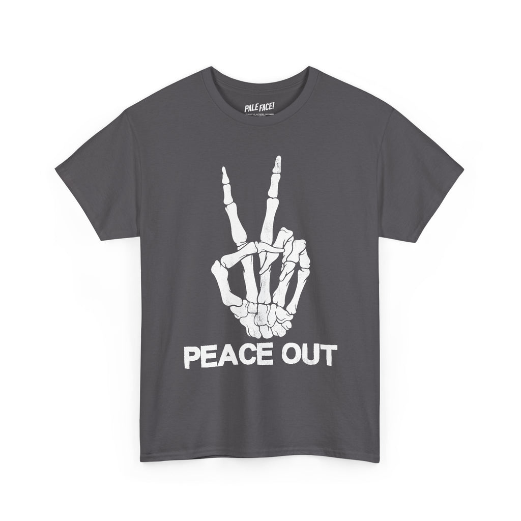 peace out tee, skeleton peace sign t-shirt, vintage tee