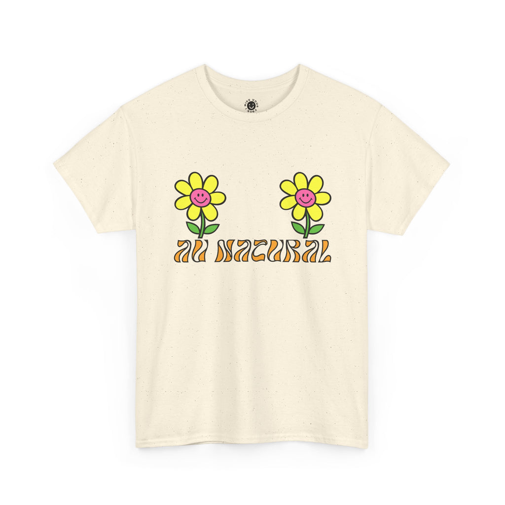 Au Natural tee, Cute Cartoon Flower t-shirt