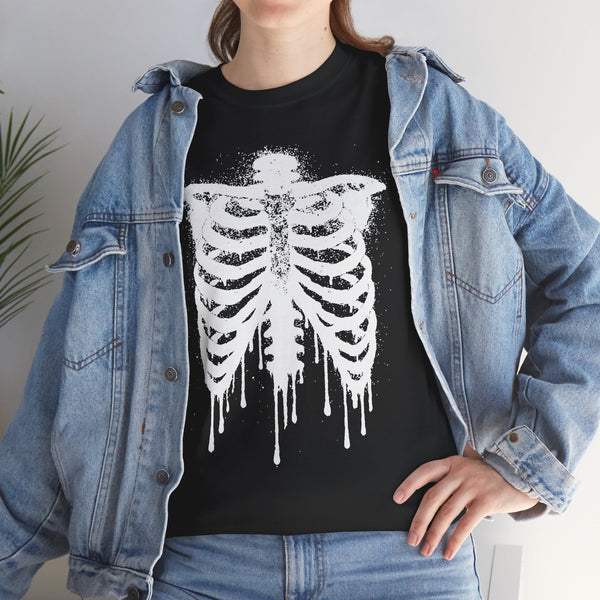 Rib Cage tshirt, Grafitti Spray Paint tee, Rib Cage Goth Tee